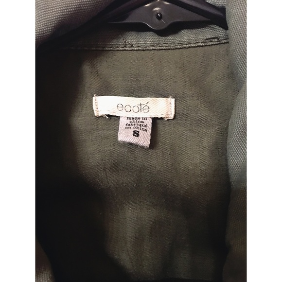 Ecote Army Green Faux Leather Jacket - Picture 4 of 5